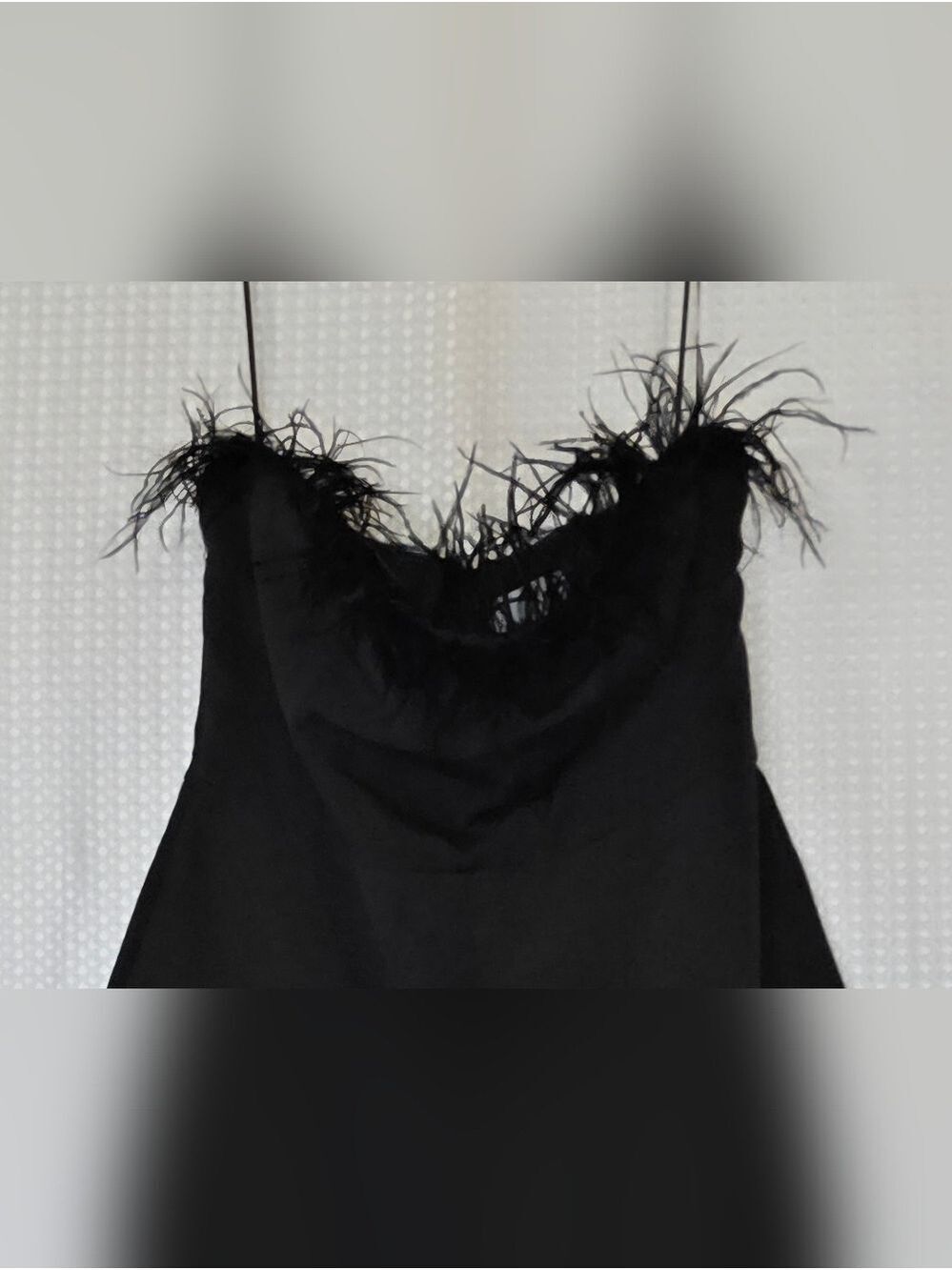 Sam Edelman Feather Trim Wide Leg Jumpsuit Black Cocktail Gala 10 - Picture 6 of 11